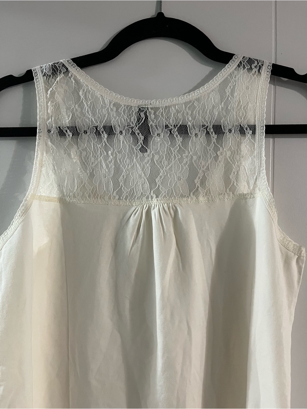 Cotton Cream Lace-Back Tank Top - Picture 5 of 7